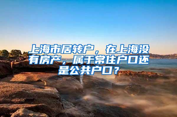 上海市居转户，在上海没有房产，属于常住户口还是公共户口？