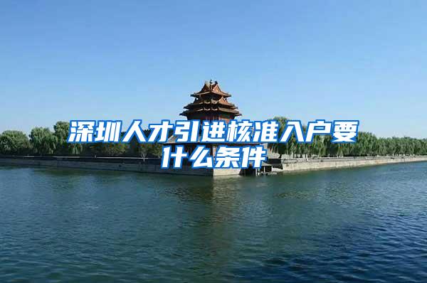 深圳人才引进核准入户要什么条件