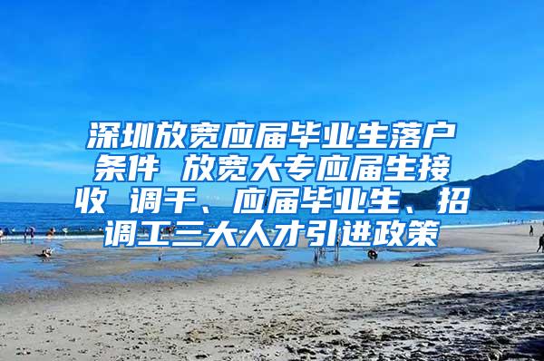 深圳放宽应届毕业生落户条件 放宽大专应届生接收 调干、应届毕业生、招调工三大人才引进政策