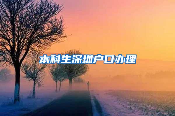 本科生深圳户口办理