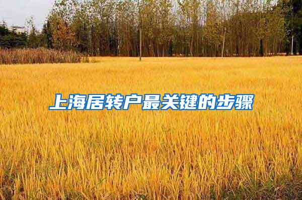 上海居转户最关键的步骤