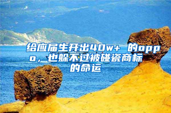 给应届生开出40w+ 的oppo，也躲不过被碰瓷商标的命运