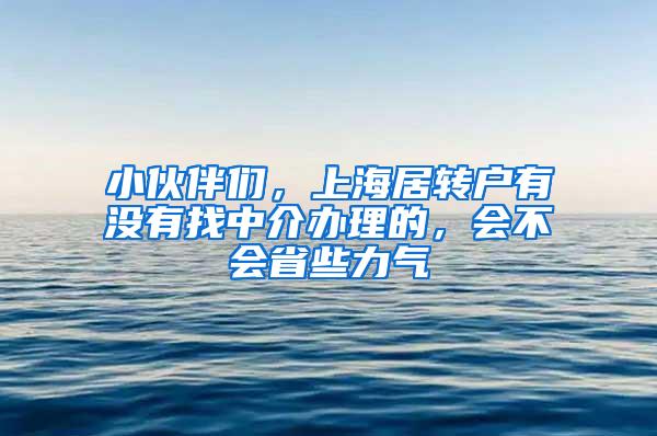 小伙伴们，上海居转户有没有找中介办理的，会不会省些力气