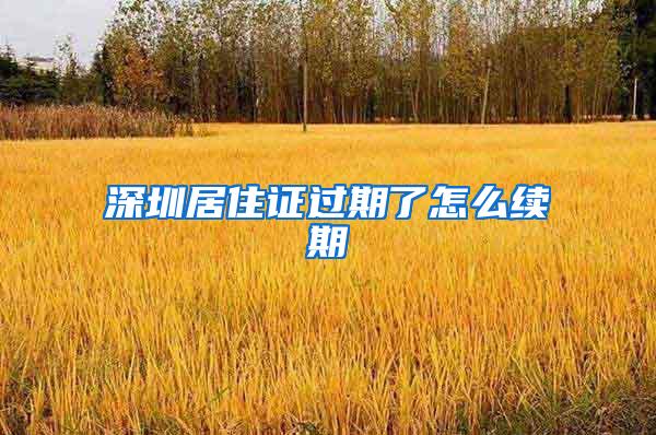 深圳居住证过期了怎么续期