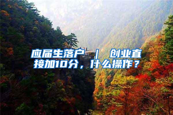 应届生落户 ｜ 创业直接加10分，什么操作？