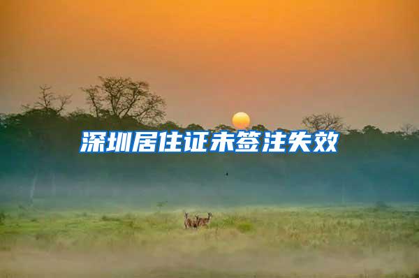 深圳居住证未签注失效