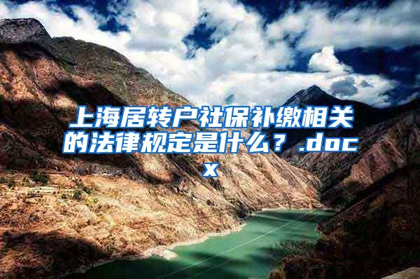上海居转户社保补缴相关的法律规定是什么？.docx