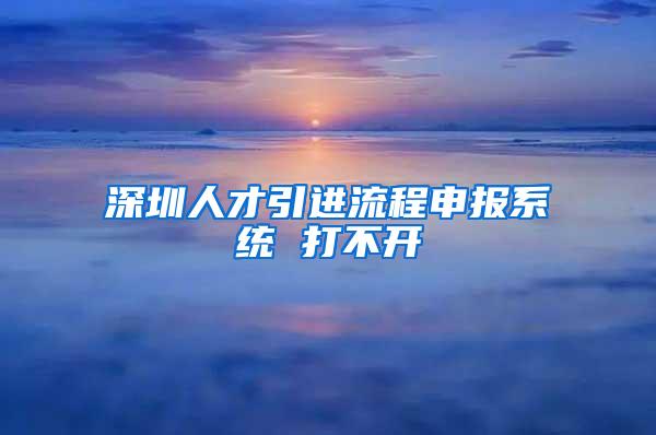 深圳人才引进流程申报系统 打不开
