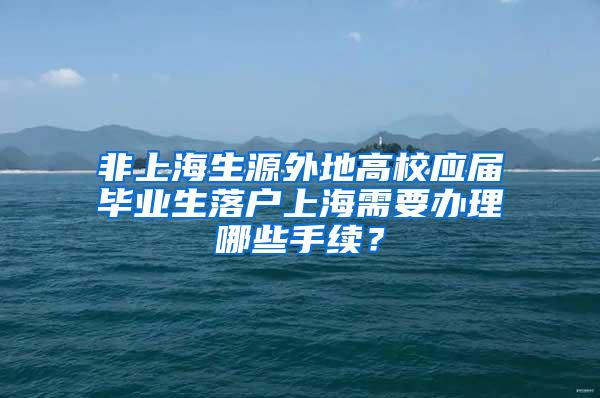 非上海生源外地高校应届毕业生落户上海需要办理哪些手续？