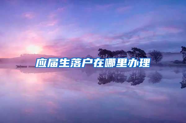 应届生落户在哪里办理