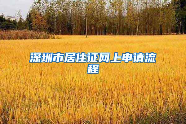 深圳市居住证网上申请流程