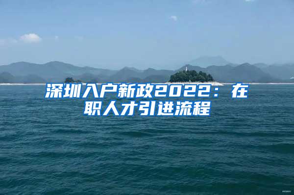 深圳入户新政2022：在职人才引进流程