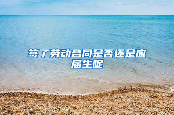 签了劳动合同是否还是应届生呢