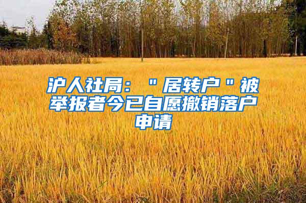 沪人社局：＂居转户＂被举报者今已自愿撤销落户申请