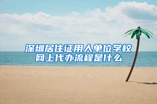 深圳居住证用人单位学校网上代办流程是什么