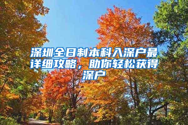 深圳全日制本科入深户最详细攻略，助你轻松获得深户