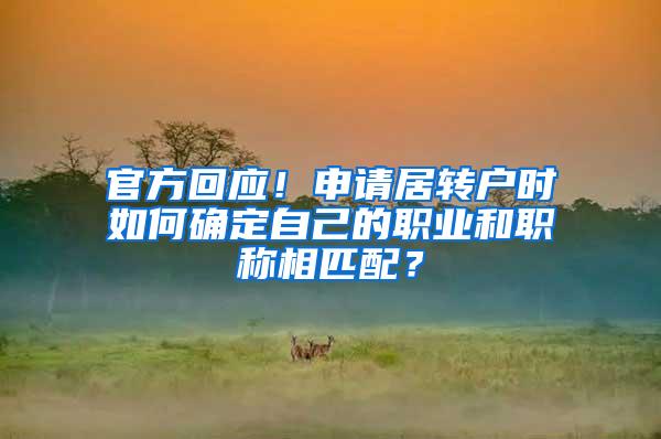官方回应！申请居转户时如何确定自己的职业和职称相匹配？