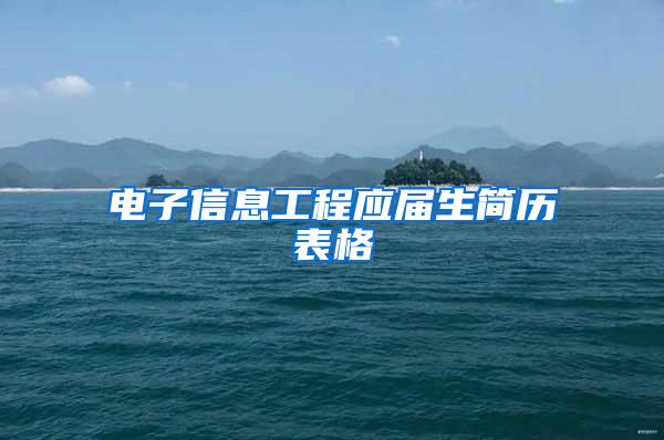 电子信息工程应届生简历表格