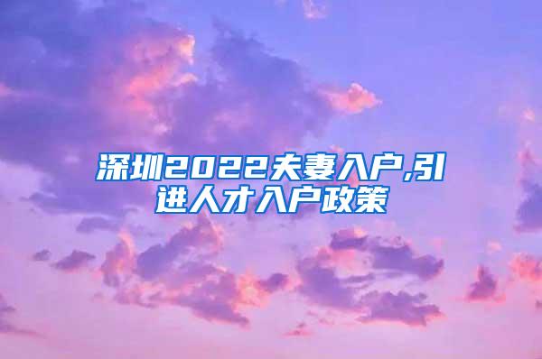 深圳2022夫妻入户,引进人才入户政策