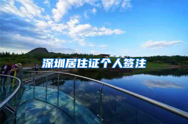 深圳居住证个人签注