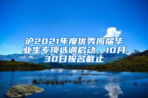 沪2021年度优秀应届毕业生专项选调启动，10月30日报名截止