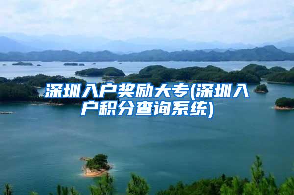 深圳入户奖励大专(深圳入户积分查询系统)
