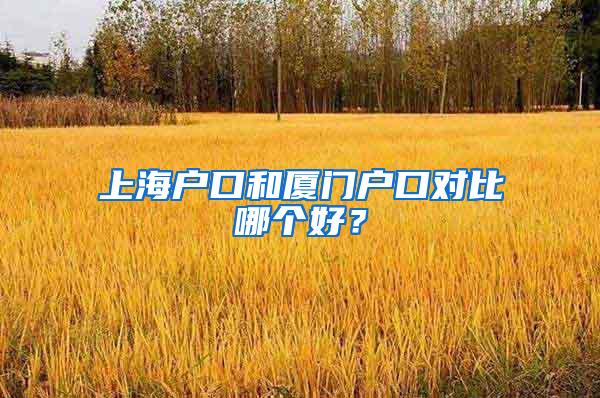 上海户口和厦门户口对比哪个好？