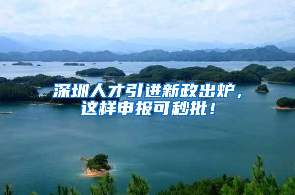 深圳人才引进新政出炉，这样申报可秒批！