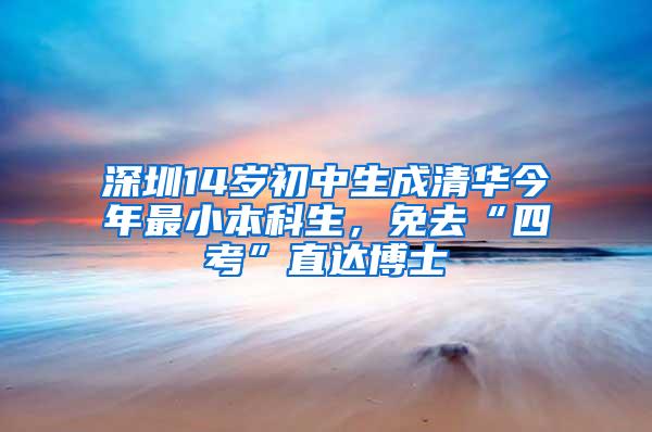 深圳14岁初中生成清华今年最小本科生，免去“四考”直达博士