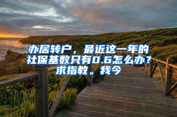 办居转户，最近这一年的社保基数只有0.6怎么办？求指教。我今