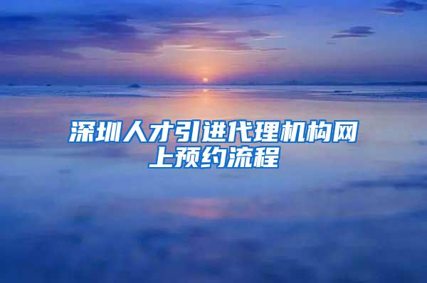 深圳人才引进代理机构网上预约流程