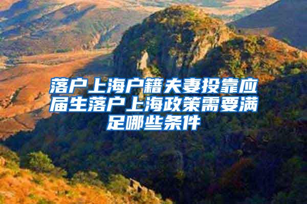 落户上海户籍夫妻投靠应届生落户上海政策需要满足哪些条件