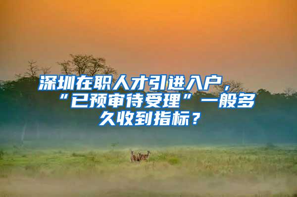 深圳在职人才引进入户，“已预审待受理”一般多久收到指标？