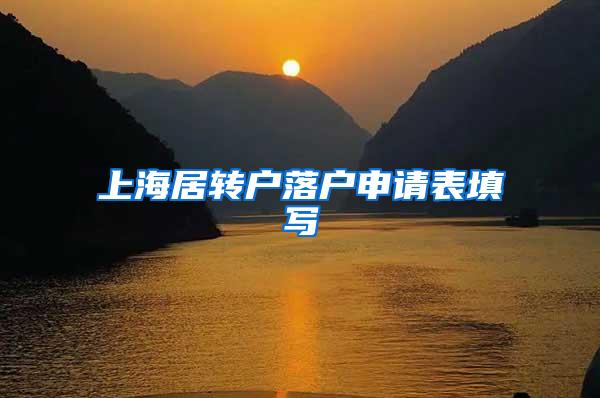 上海居转户落户申请表填写