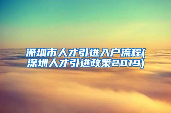 深圳市人才引进入户流程(深圳人才引进政策2019)