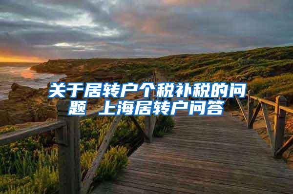 关于居转户个税补税的问题 上海居转户问答