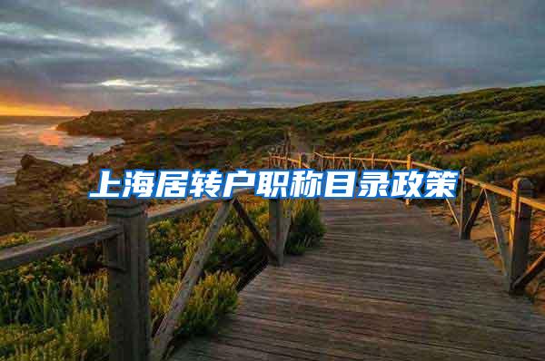 上海居转户职称目录政策
