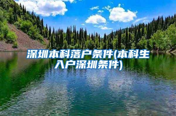 深圳本科落户条件(本科生入户深圳条件)