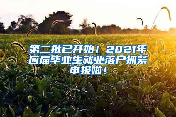 第二批已开始！2021年应届毕业生就业落户抓紧申报啦！