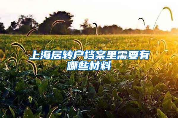 上海居转户档案里需要有哪些材料