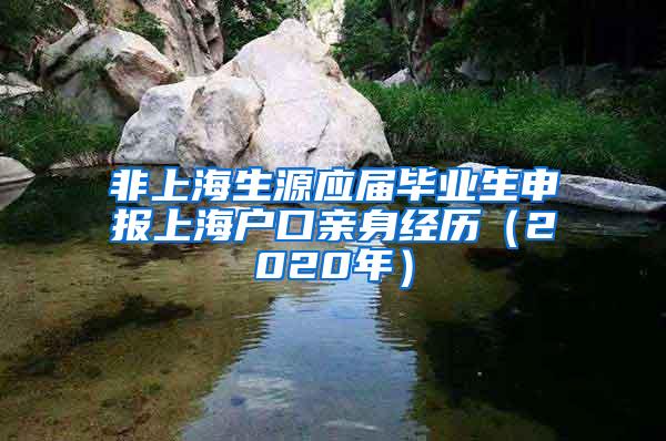 非上海生源应届毕业生申报上海户口亲身经历（2020年）