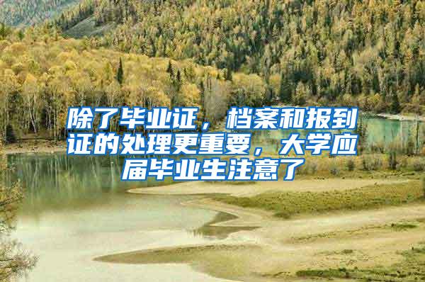 除了毕业证，档案和报到证的处理更重要，大学应届毕业生注意了
