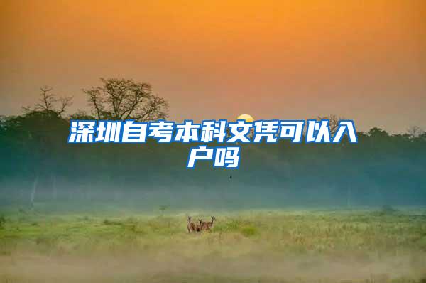深圳自考本科文凭可以入户吗