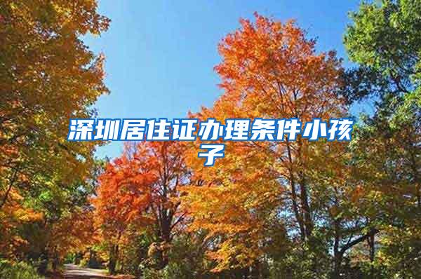 深圳居住证办理条件小孩子