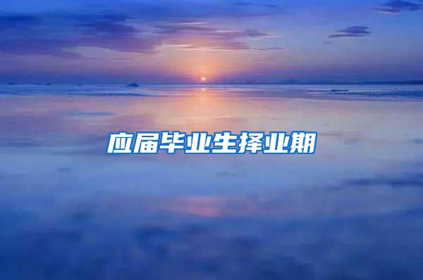 应届毕业生择业期