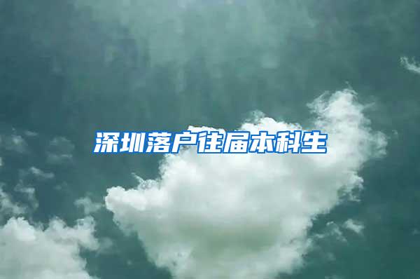 深圳落户往届本科生
