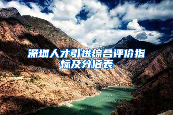 深圳人才引进综合评价指标及分值表