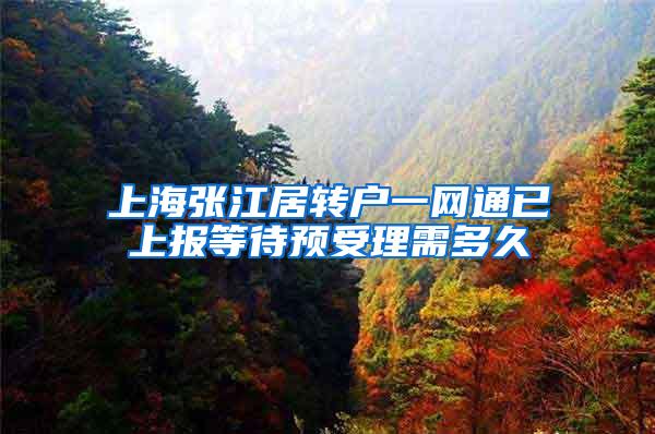 上海张江居转户一网通已上报等待预受理需多久