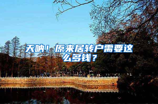 天呐！原来居转户需要这么多钱？