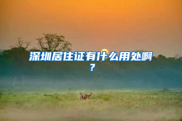 深圳居住证有什么用处啊？
